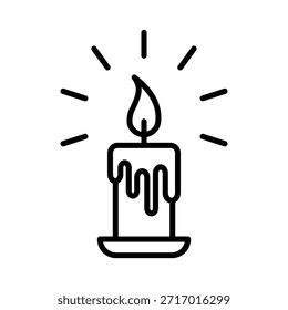 candle icon line vector design illustration template in trendy style, eps10