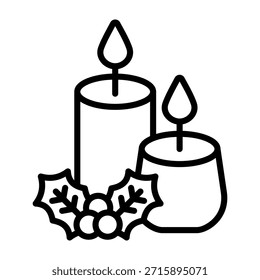 Candle Icon Line Vector Illustration