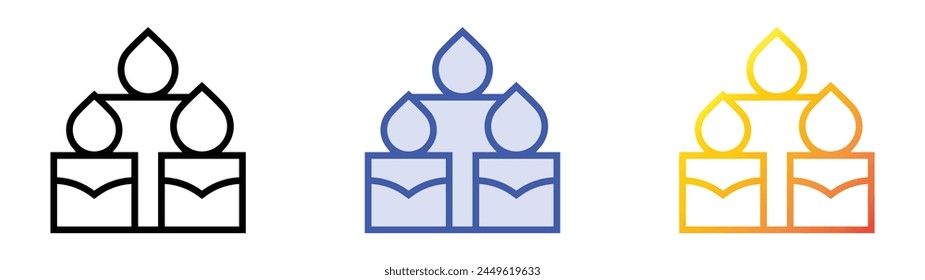 candle icon. Linear, Blue Fill and Gradient Style Design Isolated On White Background