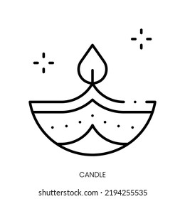 candle icon. Linear style sign isolated on white background. Vector illustration