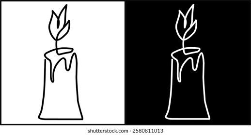 Candle icon lineart hand drawn