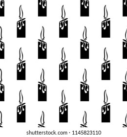 Candle Icon, Lit Candle Icon Seamless Pattern Vector Art Illustration