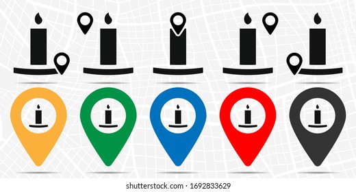 Candle icon in location set. Simple glyph, flat illustration element of halloween theme icons