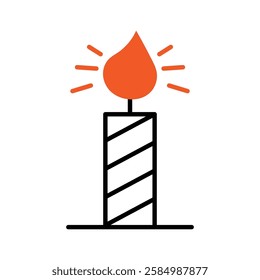 Candle icon logo design template isolated illustration