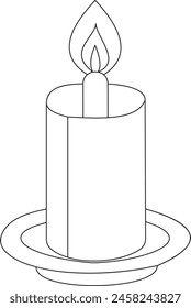 Icono y logo de la vela. Símbolo de vela de trazo editable para Navidades y Boda