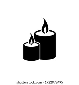 Candle icon, logo isolated on white background