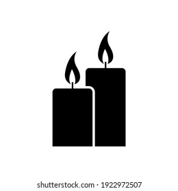 Candle icon, logo isolated on white background