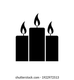 Candle icon, logo isolated on white background