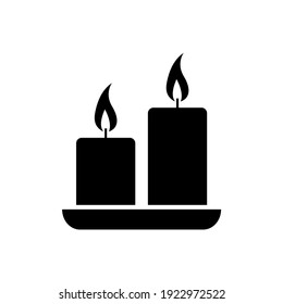 Candle icon, logo isolated on white background