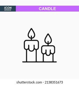 Candle icon or logo isolated sign symbol vector illustration