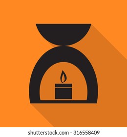 candle icon with long shadow.