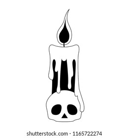 Candle icon with melted wax. Vector illustration design