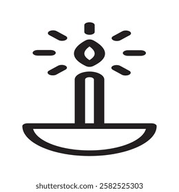 Candle icon with a melting wax design, symbolizing passing time, memory, and emotional connection.