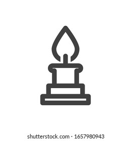 Icono de la vela. Imagen lineal minimalista. Vector aislado sobre fondo blanco.
