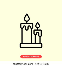 Candle icon modern vector style