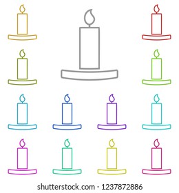 Candle icon in multi color. Simple glyph vector of halloween set for UI and UX, website or mobile application