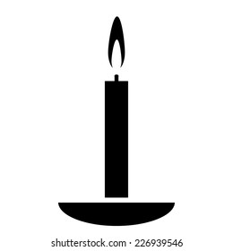 Candle icon on white background. Vector illustration.
