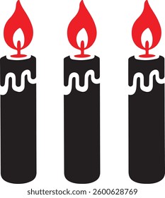 Candle icon on white background. Flat style. Vector illustration.