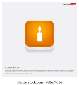 Candle Icon Orange Abstract Web Button