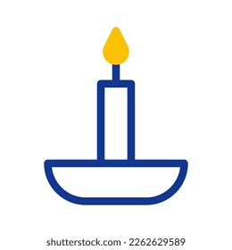 candle icon outline blue yellow style ramadan illustration vector element and symbol perfect. Icon sign from modern collection for web.