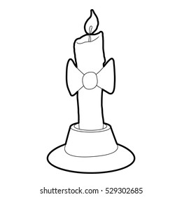 Candle icon. Outline illustration of candle vector icon for web