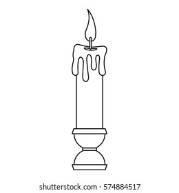 Candle icon. Outline illustration of candle vector icon for web