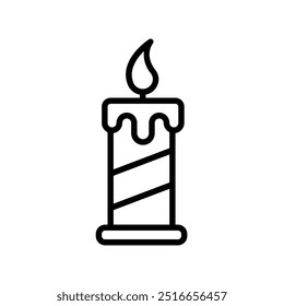 candle icon. Outline style design isolated on white background