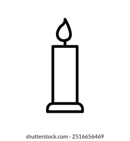 candle icon. Outline style design isolated on white background