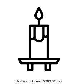 candle icon outline style easter illustration vector element and symbol perfect. Icon sign from modern collection for web.