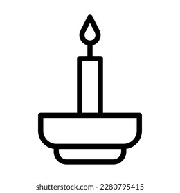 candle icon outline style easter illustration vector element and symbol perfect. Icon sign from modern collection for web.