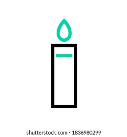 Candle icon in outline style. Vector illustration good for decoration, web design, mobile apps