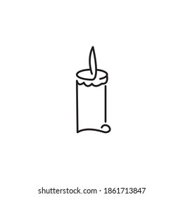 Candle icon outline vector design illustration