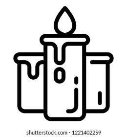 Candle icon. Outline candle vector icon for web design isolated on white background