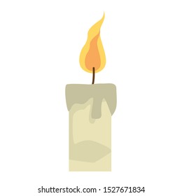 candle icon over white background, colorful design. vector illustration