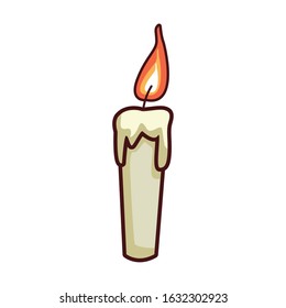 candle icon over white background, vector illustration