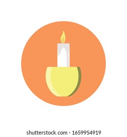 Kerzensymbol auf weißem Hintergrund, Blocksymbol, Vektorillustration