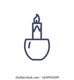 icono de la vela sobre fondo blanco, icono de estilo de línea, ilustración vectorial