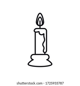 candle icon over white background, line style, vector illustration