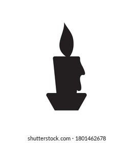 candle icon over white background, silhouette style, vector illustration