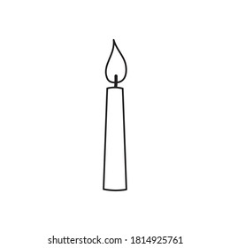 candle icon over white background, line style, vector illustration