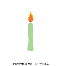 candle icon over white background, flat style, vector illustration