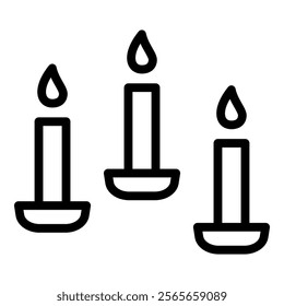 candle icon party line style. Related with celebrations, birthday, holidays subjects and more.