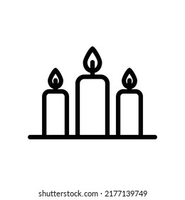 Candle icon. Icon related to party. line icon style. Simple design editable
