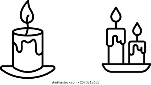 "Candle Icon Representing Light, Warmth, and Tranquility for Relaxation, Celebration, and Spiritual Moments"