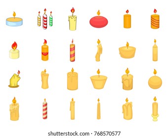 Candle icon set. Cartoon set of candle vector icons for your web design isolated on white background