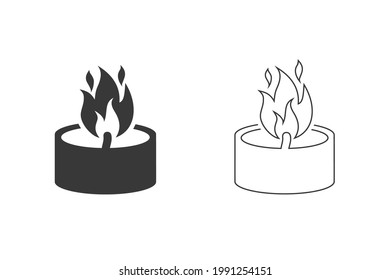 Candle icon set illustration isolated vector sign symbol
