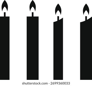 Kerzen-Icon-Set. Relaxationsschnittstellen-Symbole