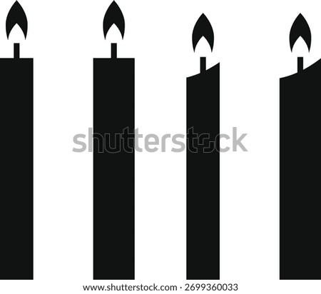 Candle icon set. Relaxation Interface Symbols