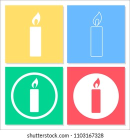 Candle Icon Set Vector Design