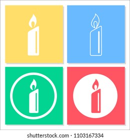 Candle Icon Set Vector Design